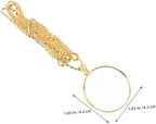 Healeved 2pcs Magnifying Glass Necklace Elegant Vintage Pendant Magnifier Zinc Alloy with Optical Glass Lens for Reading Sewing and Nature Exploration