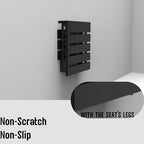 Folding Wall Mounted Teak Wood Handmade Shower Seat, Inside Shower Bathroom Stool for Seniors Disabled Pregnant Handicapped, Foldable Water Resistant Outdoor Bench (Black)