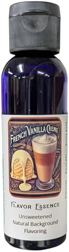 FRENCH VANILLA CREME Flavoring by Flavor Essence (Unsweetened, Natural Background Flavoring) 2 Oz.| For Beverages: coffee/tea, shakes, smoothies, bar drinks. For Foods: baking, doughs, batters, frostings, yogurt