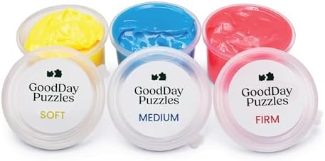 Therapy Putty by GoodDay Puzzles, 3 Piece Set, Stress Relief, Strength, Occupational Therapy, Fidget & Fine Motor Toys for Seniors