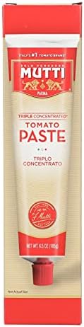 Mutti Triple Concentrated Tomato Paste (Triplo Concentrato), 6.5 oz. Tube |12 Pack | Italy’s #1 Brand of Tomatoes | Tube Tomato Paste | Vegan Friendly & Gluten Free | No Additives or Preservatives