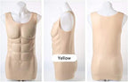 Fake Muscle Vest,Realistic Fake Chest Muscles,Silicone Fake Chest Muscle Vest - Silicone Muscle Suit for Men's Cosplay Masquerade Costume-Yellow||Small Size