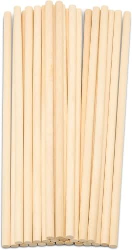 Perfectware Wooden Lollipop Sticks, 12 Inch Length, 1/4 Inch Diameter, 200 Count