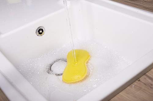 Elbow Grease Scrubbing Pad Dual Sided Sponge Washable Reusable Non-Scratch, Yellow