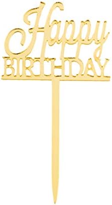 Restaurantware Top Cake Happy Birthday Cupcake Toppers 100 Mirrored Happy Birthday Pick For Cupcakes - For Parties And Celebrations Won’t Sink Into Pastries Blue Acrylic Cupcake Decoration