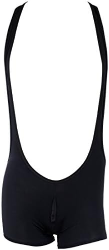 Kaerm Mens Bulge Pouch Boxer Shorts Romper Jumpsuit Athletic Gymnastic Wrestling Singlet Jockstrap Bodysuit