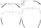 Eyekepper Half-Rim Womens Reading Glasses Memory Titanium Bendable Mens Readers (Silver,+1.75)