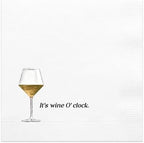 It's Wine O'Clock Cocktail Napkins, 3-Ply, Disposable Napkins, Full Color (20 Count)