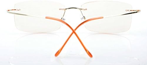 CessBlu Rimless UV Blue Light Filter Glasses Titanium Computer Eyeglasses Men Reading