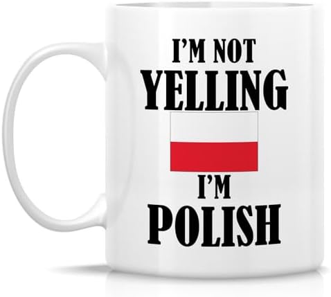 Retreez Funny Polish Mug - I'm Not Yelling I'm Polish 11 Oz Ceramic Coffee Mugs - Funny, Sarcasm, Sarcastic, Inspirational Poland birthday gifts for Poles friends, coworkers, men women dad mom bro him