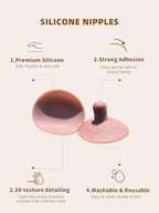 BIMEI 1 Pair Self-adhesive Extra Large And Long Silicone Nipple Cover for Breast Form Crossdresser F9