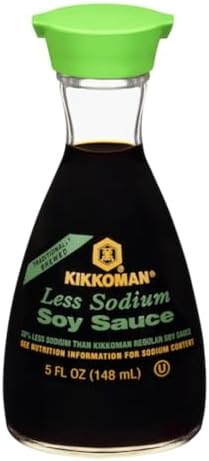Kikkoman Soy Sauce - Less Sodium Soy Sauce - Dispenser Bottle - Pack of 2 - Use on a Variety of Different Foods - Stock Up Today and Have it Anytime