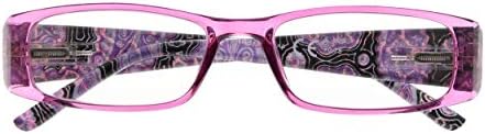 Eyekepper 5-Pack Spring Hinges Tiger Patterned Temples Rectangular Reading Glasses Readers Purple +2.75