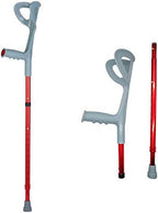Lightweight Foldable Forearm Crutch, Aluminum Walking Stick,Height Adjustable, Ergonomic Handle with Comfortable Grip 2ZG-0IGM (Red)