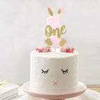 Bunny One Cake Topper - First Birthday Cake Topper, Some Bunny is One Party Decorations, Easter Rabbit 1st Birthday Caketopper