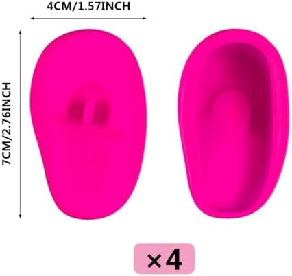4PCS Pink Silicone Ear Covers for Hair Dye and Showering for Hair Dye Ear Covers for Shower and Coloring Protection