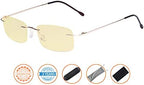 CessBlu Blue Light Blocking Glasses for Men Women Reading Computer Anti Glare UV Protection Eyeglasses Rimless Bendable
