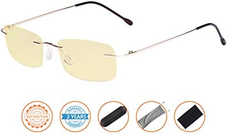 CessBlu Blue Light Blocking Glasses for Men Women Reading Computer Anti Glare UV Protection Eyeglasses Rimless Bendable