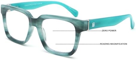 Large Oversized Progressive Clear Bifocal Reading glasses - No Line or Bubble - Zero Power on Top Reader