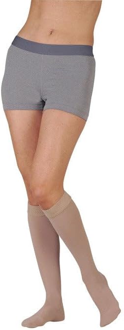 Juzo 3512MXADFF5SB10 V Dynamic Max 30-40 mmHg Full Foot Knee High Stockings With 5 cm Silicone Border - Black44; V - Extra Large