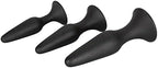 CalExotics Silicone Anal Trainer Kit - 3 Piece Butt Plug Set With Suction Cup - Waterproof Fetish Sex Toys for Couples - Black