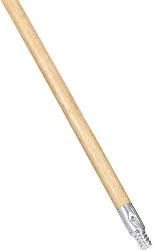 Rubbermaid Commercial Products Lacquered-Wood Broom Handle With Threaded Metal Tip, 60", Natural for Floor Cleaning/Sweeping in Home/Office, Pack of 12