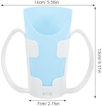 Choking-proof Elderly Water Cup with Blue Base, Unbreakable Liquid Feeding Cup for Disabled Patients and Bedridden Care, Spill-resistant Drinking Aid for Seniors and Maternity Use