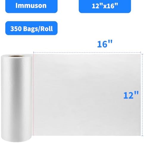 Clear Plastic Produce Bags on a Roll - 12"x16", 350 Bags per Roll - Ideal for Fruits, Vegetables, Meat, and Garbage