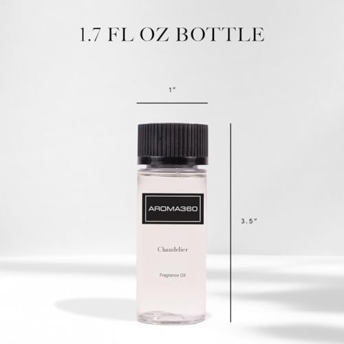 Aroma360 - Chandelier Fragrance Oil Blend | Hotel Inspired for Luxury Essential Oil Diffusers | Aromatherapy Scent Diffuser Oil | Bergamot, Woodsy Sandalwood, and Flirtatious Saffron - 50ML