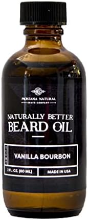 MNSC Vanilla Bourbon Naturally Better Beard Oil & Conditioner - Softens, Smooths, & Strengthens Beard Growth, Hypoallergenic, All-Natural, Plant-Derived, Handmade in USA
