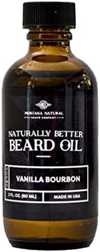 MNSC Vanilla Bourbon Naturally Better Beard Oil & Conditioner - Softens, Smooths, & Strengthens Beard Growth, Hypoallergenic, All-Natural, Plant-Derived, Handmade in USA