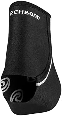 Rehband Ankle Support 1.5mm/3mm Neoprene light support, Ankle brace for sports & work fits in shoe and stabilizes ankle during activity, light Achilles tendon support, Colour:Black, Size:Large