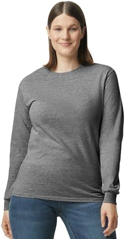 Gildan Adult Heavy Cotton Long Sleeve T-Shirt, Style G5400, 2-Pack