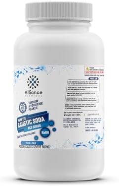 Alliance Chemical Sodium Hydroxide Flakes ACS Grade - 2 Lb - Caustic Soda for Soap-Making, Chemical Reactions, and Professional Laboratories
