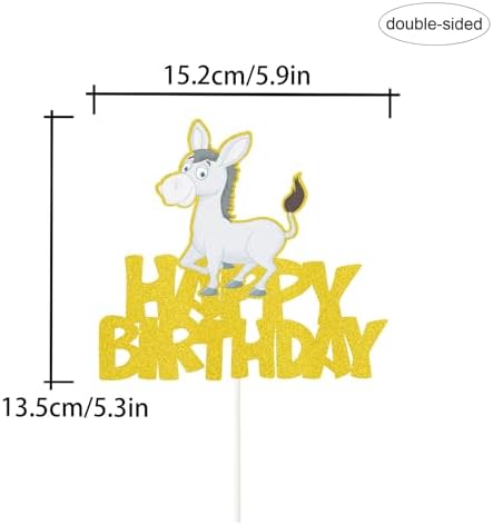 Donkey Happy Birthday Cake Topper,Wildlife Party Decorative Supplies,Farm Animal Happy Birthday Themed Party Decorations, Birthday Gift for Kids.