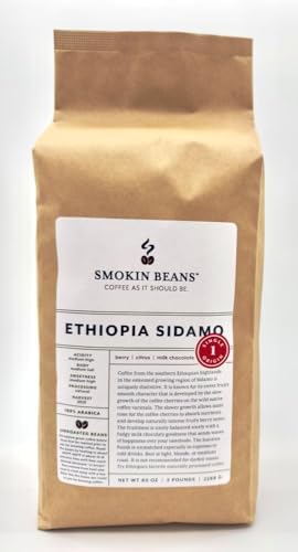 5-Pound (Pack of 1) Ethiopia Sidamo Natural, Unroasted Green Coffee Beans, Fresh Current Crop Specialty Grade, Roast Beans Yourself at Home on Your Roasting Equipment Prior to Brewing Coffee