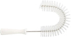 Vikan 53725 Hook Brush - 14.17-Inch Curved BPA-Free Pipe, Tube, and Gutter Cleaner, Compatible with Vikan Extension Poles, White