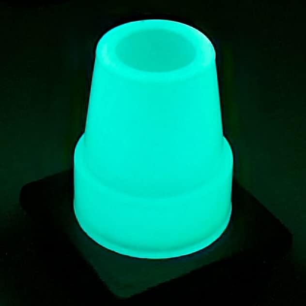 2 Pcs: 3/4" (19mm) Glow in The Dark Rubber Tips Ferrules for Walking Canes - White - by Lifeswonderful