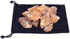 Rough Honey Calcite Stones with Velvet Bag (1 Pound)