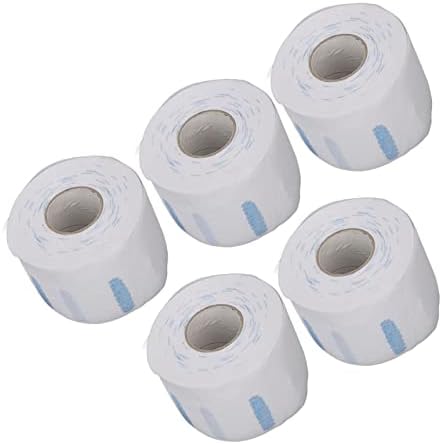 Neck Strips Barber, Barber Paper Neck Strips Stretchy Paper Neck Strips Barbering Supplies 5 Rolls Disposable Barber Accessories for Hairdressing, Barbershop