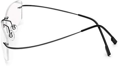 Fuisetaea Flexible Titanium Alloy Computer Reading Glasses Rimless Frame Lightweight Blue Light Blocking Readers Glasses