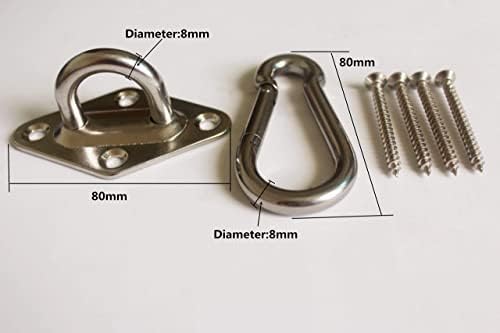 MHMYDZ 1000 lb Capacity Heavy Duty Hammock Hanging kit Ultra Durable Hooks Carabiners for Hammock Stand Hammocks Swing Chair,Multiple Indoor Outdoor Suspension Ceiling Hooks