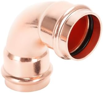 Copper Press Fittings 90 degree Elbow Copper Coupling Zero Lead PxP 1 inch x 1inch for Residential Commercial 5-Pack