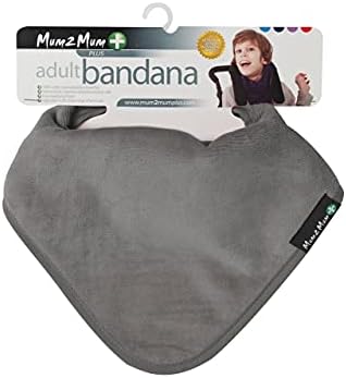 Mum2Mum Plus Special Needs Adult Bandana Bib in Mushroom (Dark Grey/Brown)