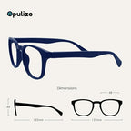 OPULIZE POP Reading Glasses for Women Men,Scratch Resistant Round Matt Frame with Spring Hinges, Blue +1.50 (Pack of 2)