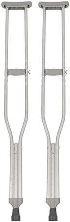 PCP Aluminum Crutches, Push Button Adjustable Height, Lightweight, 1 Pair, Adult Tall Size (5'10" to 6'6")