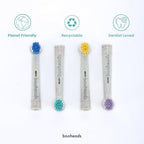 Booheads Oraboo Wheat Straw Plant-Based Electric Toothbrush Replacement Heads – Compatible with Oral-B Electric Toothbrush – Eco-Friendly Natural Bristle, BPA-Free Adult Replacement, 4 Pack