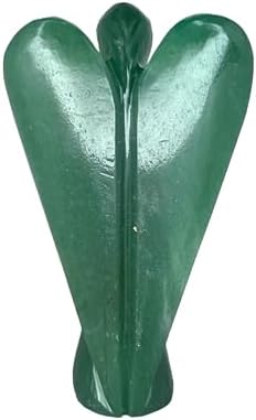 Green Jade Guardian Angel Statue – 2 Inch Natural Hand-Carved Crystal Angel Figurine for Luck, Prosperity & Positive Energy – Healing Stone for Women, Home & Office Decor
