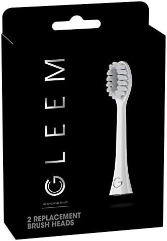 GLEEM Toothbrush Replacement Brush Heads Refill, White, 2 count