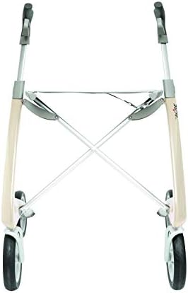 byACRE Carbon Ultralight Rollator Walker with Organizer Bag, Wide Track, Oyster White